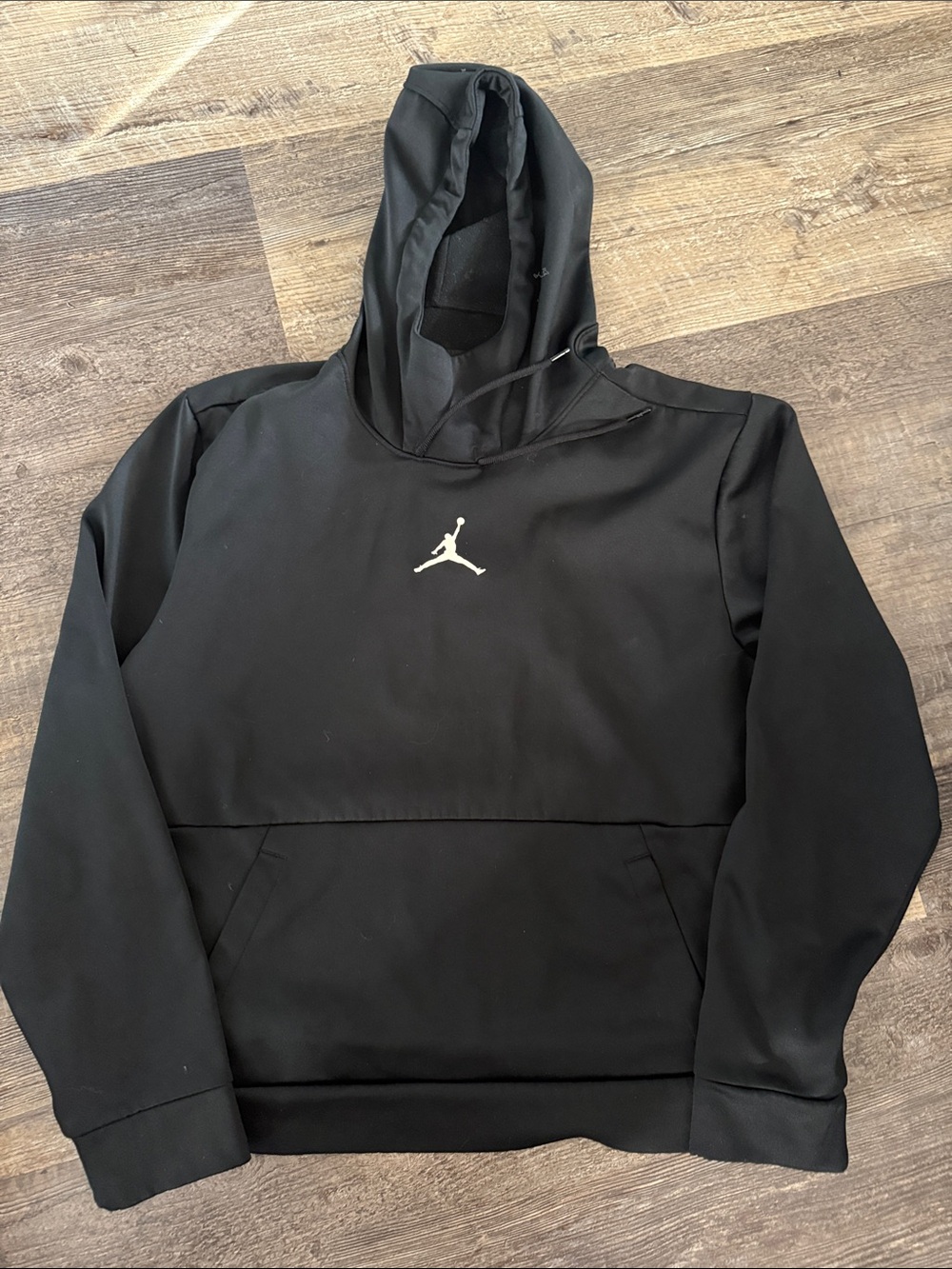Jordan Black Hooded Pullover with White Jumpman size M(no tag)